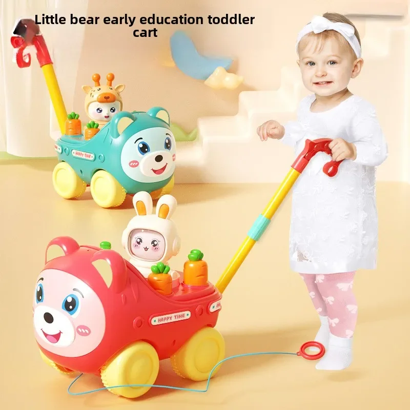Children's Cartoon Push Walker Comfortable Feel Thick Non-slip Wheels Toddler Learning To Walk Training Toys baby walker
