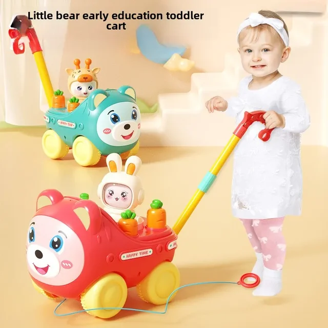 2025 New Children's Cartoon Push Walker Comfortable Feel Thick Non-slip Wheels Toddler Learning To Walk Training Toys 1