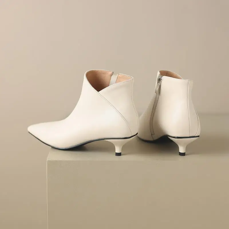 Size 34-42 Genuine Leather Women Boots Pointed Toe Winter Important Occasions Birthday Party Shoes Fashion Woman Ankle Boots