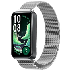 Milanese Loop Metal Magnetic Bracelet Watchband - Breathable & Replaceable - Huawei Band 11 Pro (Silver)