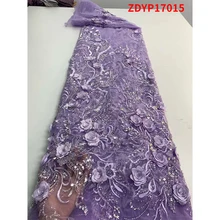 

Distinctive Ankara Bead Piece Lace Fabrics Classic ​​African Breathable Tulle ​Cloth Party Dress 5 Yards/Lot ZDYE13018 b