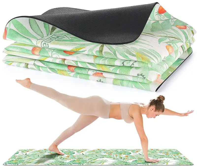 

4mm Tropical Fruit Pattern Suede TPE Yoga Mat Pad Non-Slip Slimming Exercise Fitness Gymnastics Mat Body Building Mats Pilates