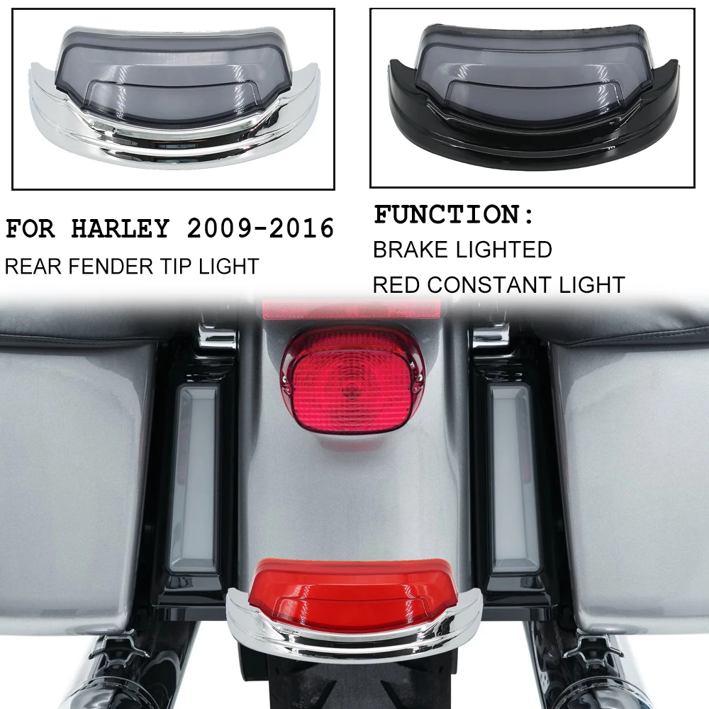 

NEW Motorcycle Rear Fender Tip Brake Taillight Tail Lights Soft LED Light For Harley Glide Ultra Limited FLHTK 2010-2016