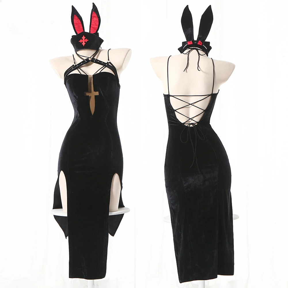 

Women's 2023 Original Halloween Party Pure Desire Catmaid Performance Dress COSPLAY Spicy Girl Japanese Nurse Bunny Girl Set