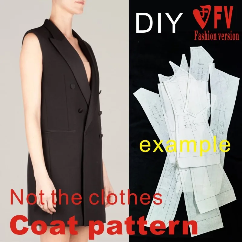 Clothing DIY Overcoat Sewing Pattern Coat Sewing Template Cutting drawing BFY-39
