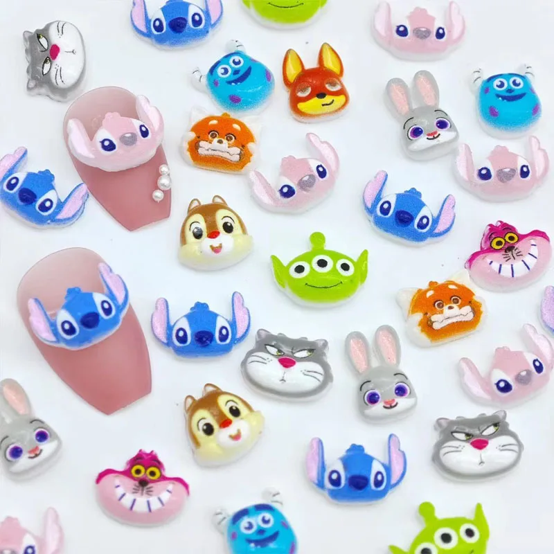 Resin Nail Art Crafts 10/50pcs New cartoon nail accessories DIY decoration