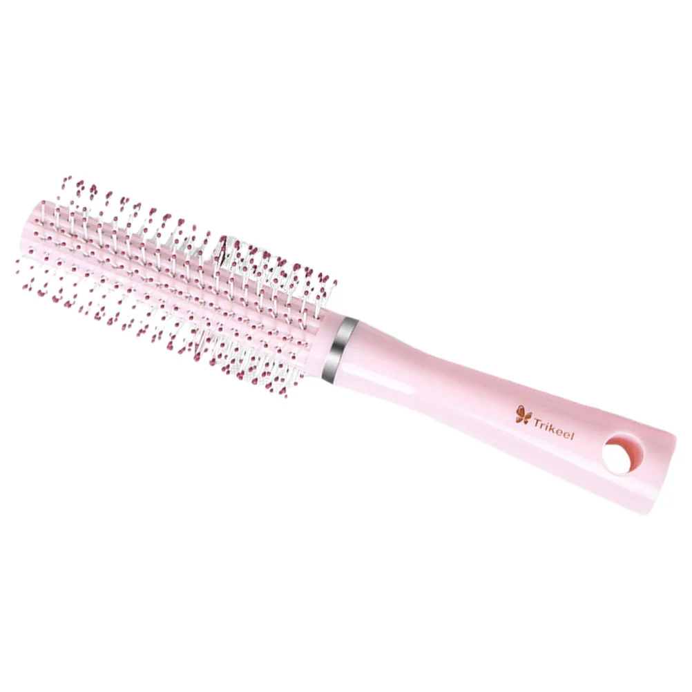 Hair Brush Portable Blow Drying Roller for Styling Hairbrush Round Pink Comb Women and