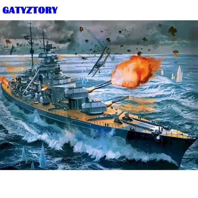 Bismark Attack Military painting by numbers