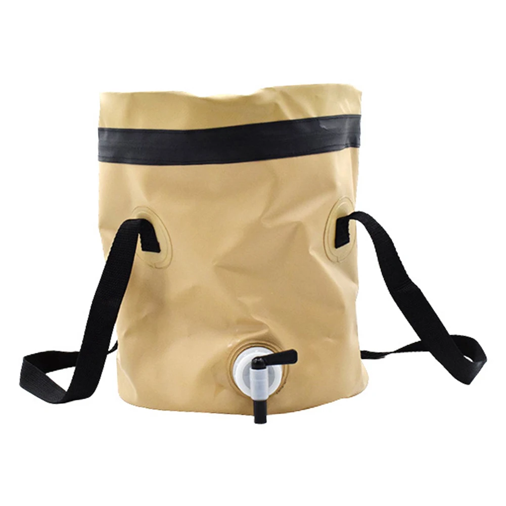 

1pc Waterproof Folding Bucket With Faucet Camping Sink Bucket Water Storage Bag Multi-purpose For Outdoor Camping Hiking