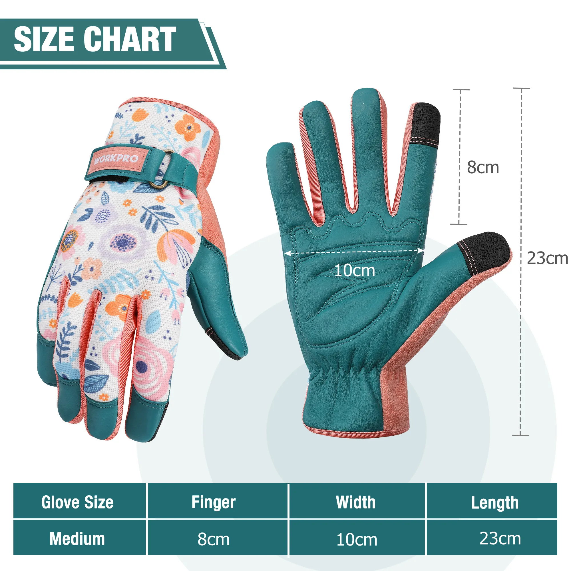 WORKPRO Garden Gloves for Weeding Working Digging Planting Gardening Gloves for light duty Breathable Touchscreen