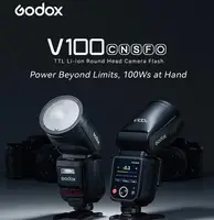 Godox V100 V100-C V100-N V100-S V100-F V100-O TTL Round Head Camera Flash 100Ws Speedlight for Canon Nikon Sony Fujifilm Olympus 1