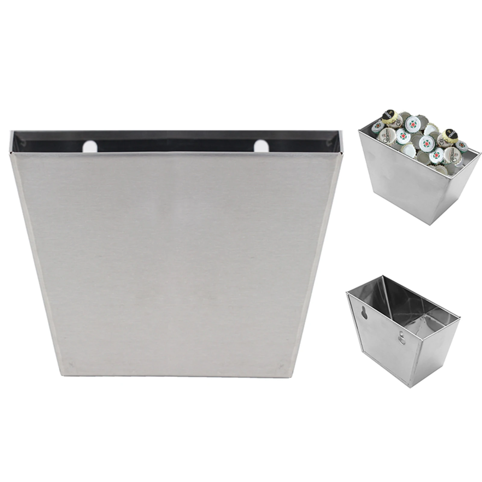 

Bar Wall Mount Stainless Steel Beer Bottle Cap Collecting Barrel Storage Bucket Catcher Stainless Steel Wall Mount Box Rustproof