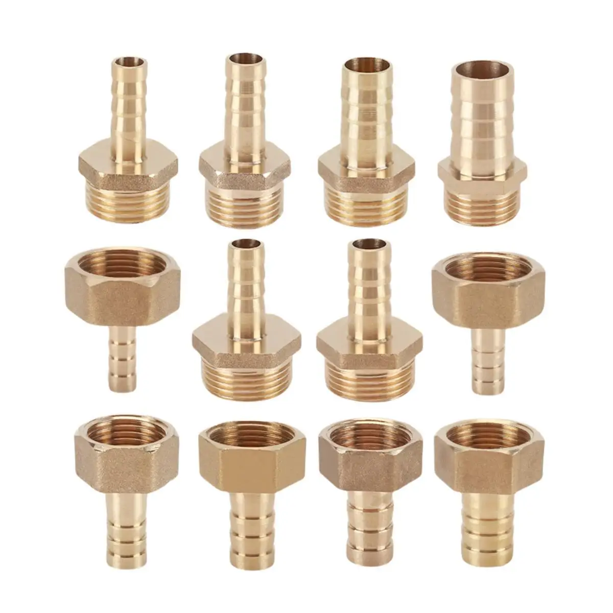 Brass Hose Fitting 6/8/10/12/14/16/19/25mm Barb Tail 1/8" 1/4" 3/8" 1/2" 3/4" 1" BSP Male Female Thread Copper Connector Coupler
