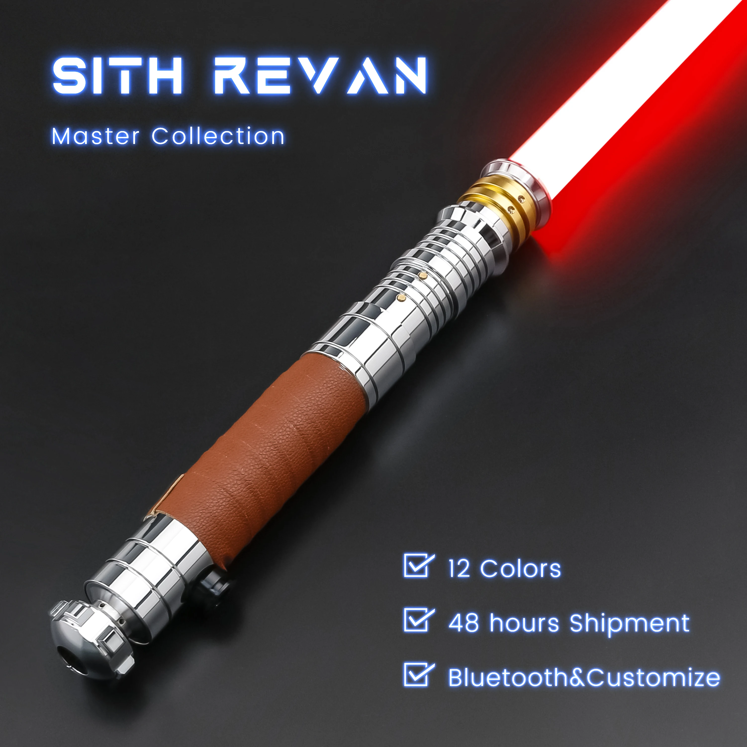 

TXQSABER Upgarde Darth Revan Replica Lightsaber Heavy Dueling Metal Hilt with Leather Strap SNV4 Pixel RVS Light Sword Cosplay