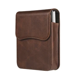 Men's Crazy Horse Style Durable Lightweight Wallet Phone Case Pouch (Brown)