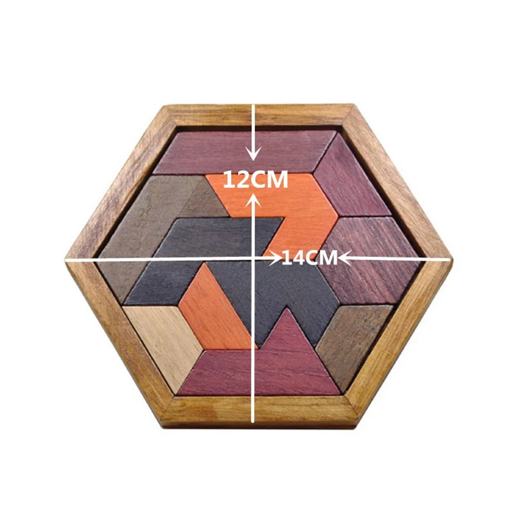 For Children  Adults Geometric Shape Wooden Tangram Board Educational Toys Puzzles Board IQ Brain Teaser