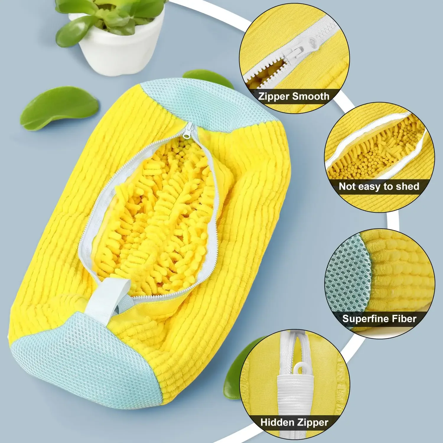 1/2PCS Shoe Laundry Bags Set of 2, Cotton Material with Zippers Closure - Shoe Cleaning and Drying Solutions  laundry bag 4