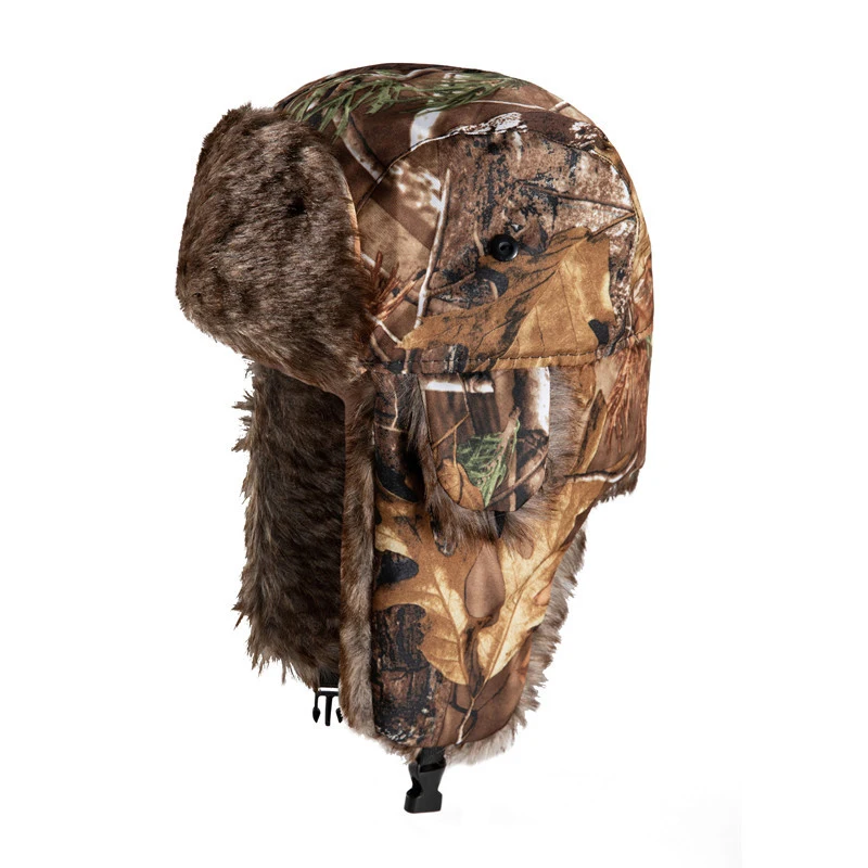 

Winter Ski Cap Lei Feng Camouflage Hat Ear Protection Flaps Trapper Aviator Trooper Earflap Hat Outdoor Thick Warmer Cap