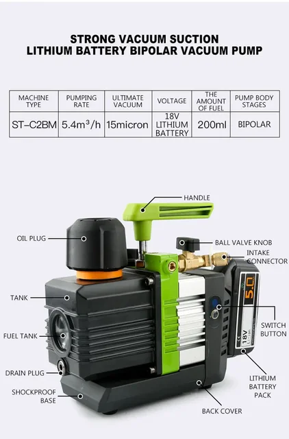 ST-M2S Small Intelligent Vacuum Pump 1.5L Tools MINI Unipolar