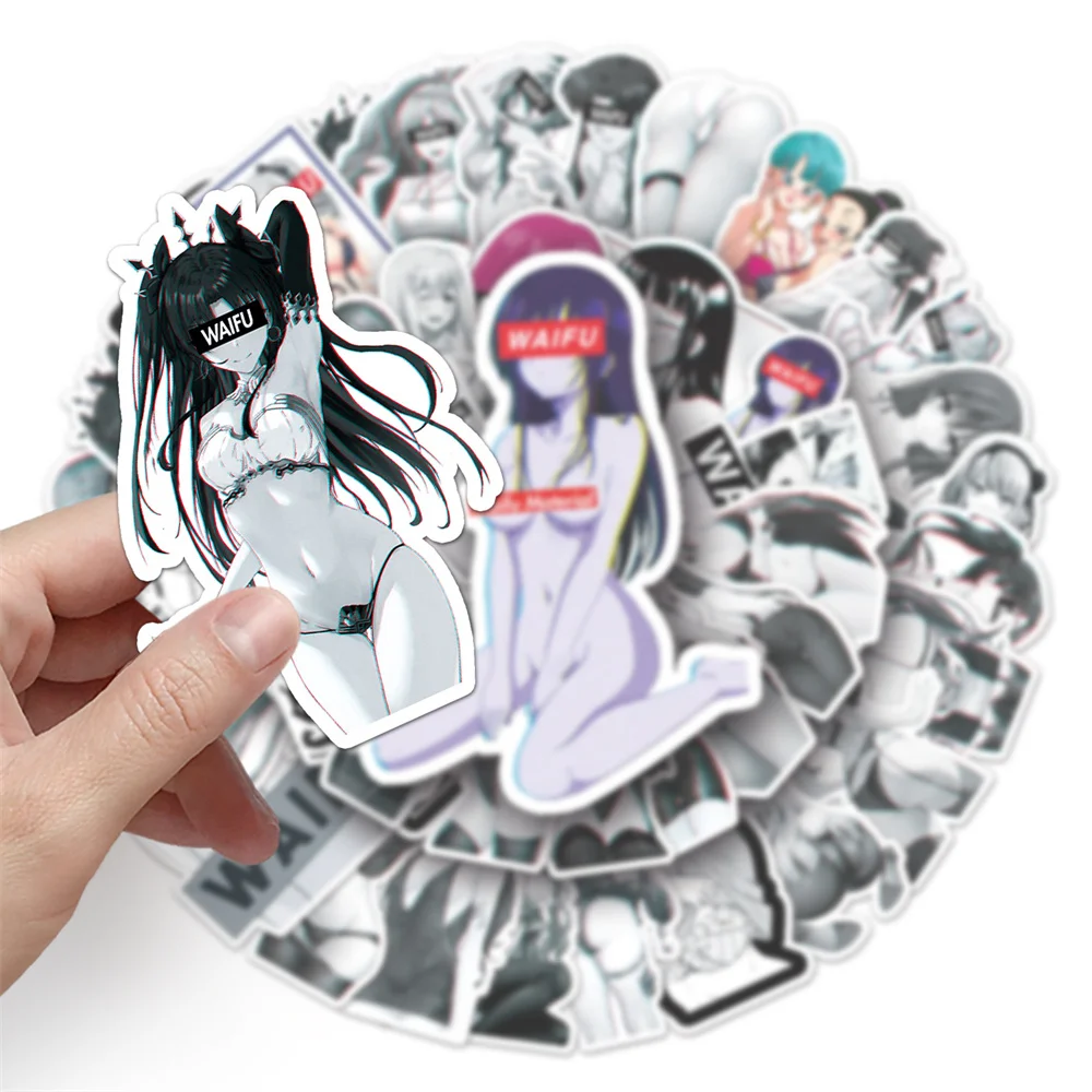 103050pcs New Waifu Black And White Sexy Girl Hentai Bikini Sticker For  Otaku Adult Phone Laptop Ipad Pvc Sticker Wholesale - AliExpress