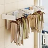 Upgrade Drying Rack Clothing,Clothes Drying Rack Wall Mounted,Laundry Drying Rack Wall Mount,6 Aluminium Poles,with Hooks 2