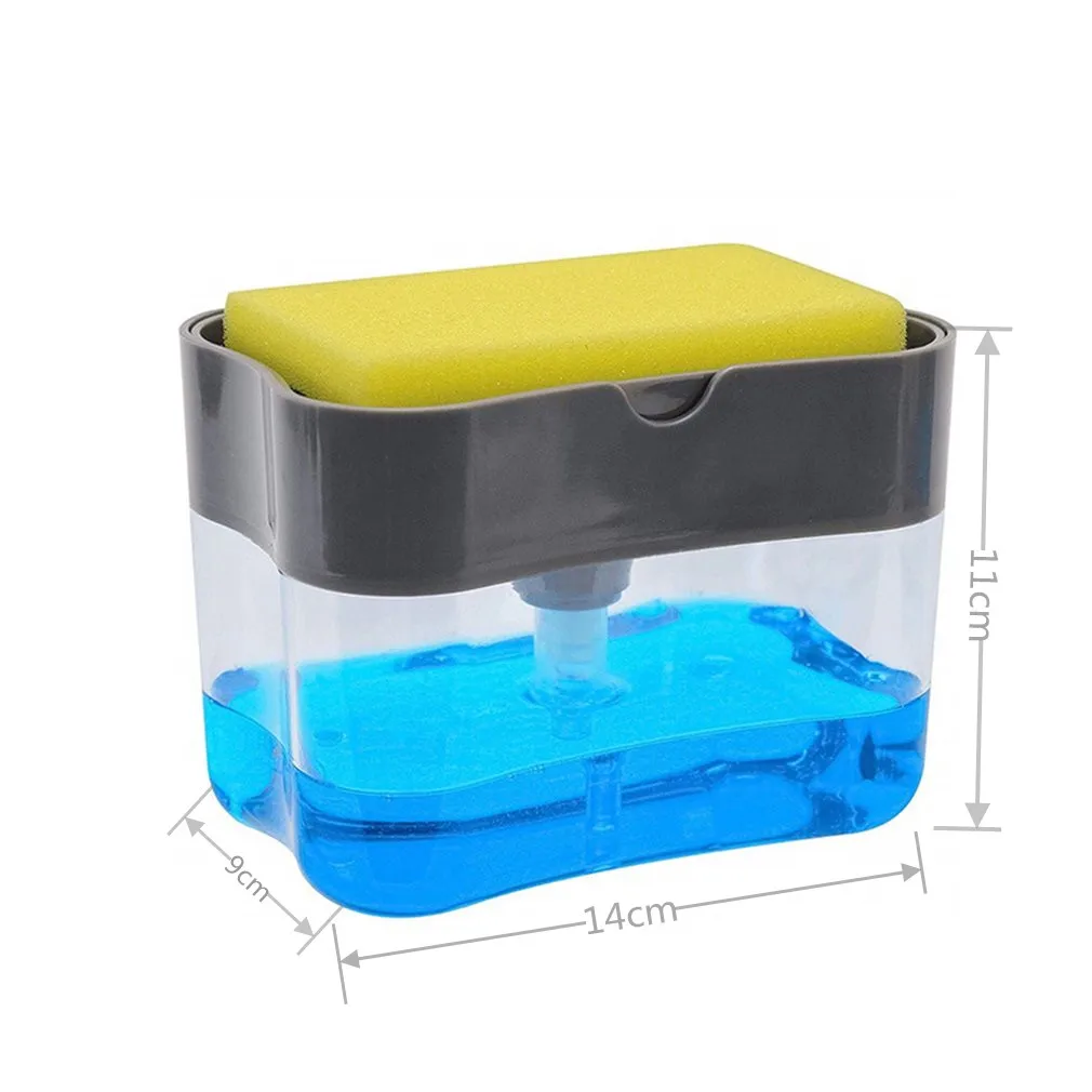 Soap Dispenser liquid soap dispensers Scrubbing Liquid Detergent Dispenser Presstype Liquid Soap Box Pump Organizer Kitchen soap dispenser Sponge