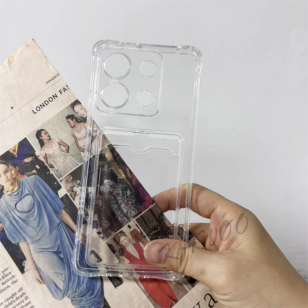 Transparent Card Slot Holder Wallet Slim Soft TPU Case Cover
