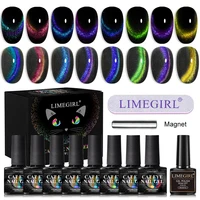 Rainbow Glitter Cat Eye Magnetic Nail Polish Set Starry Sparkle Chameleon Laser Cat Eye Mix Varnish Semi-Permanent Nail Salon Us 1