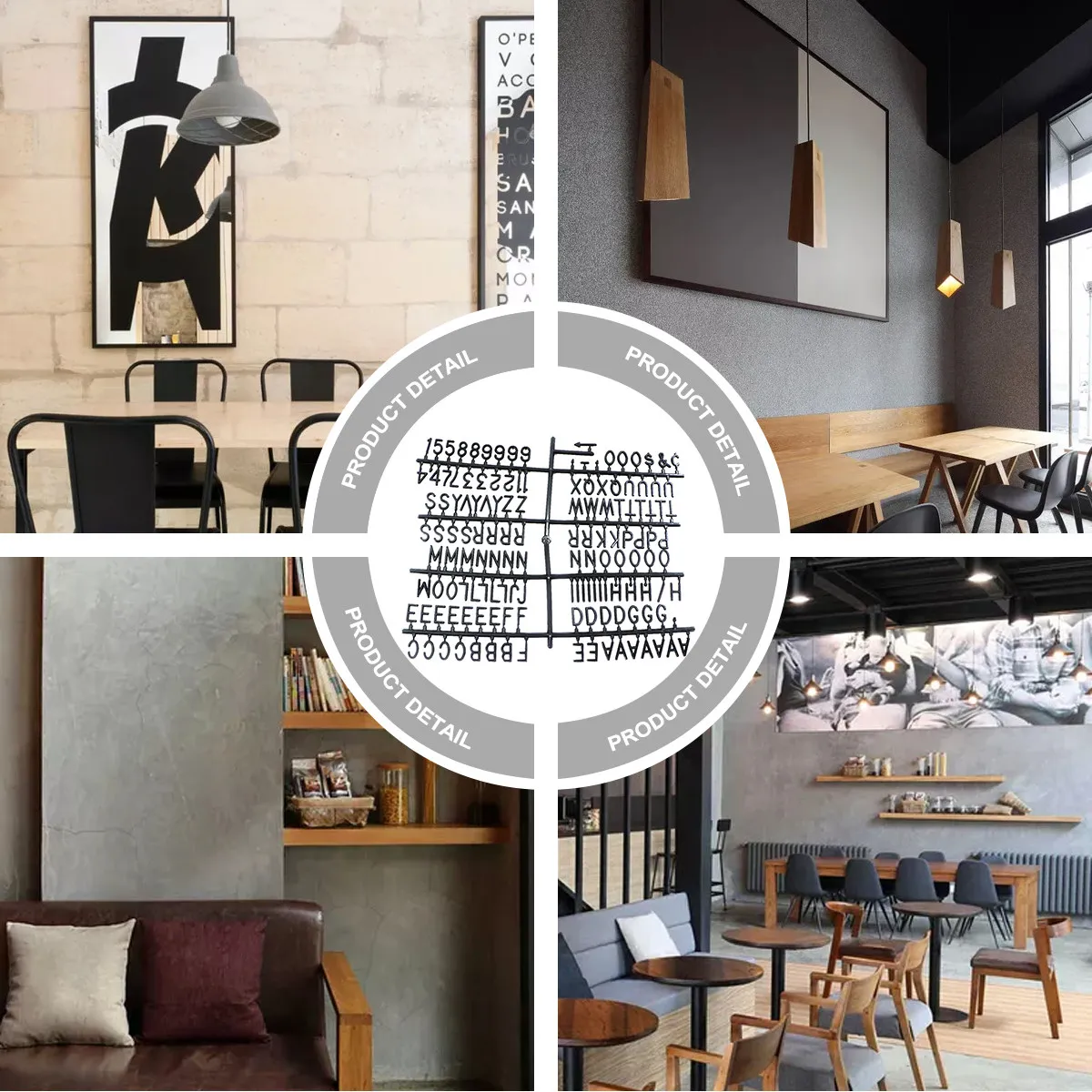 플라스틱 레터보드 글자 숫자 기호 변형 가능한 메시지 보드 블랙 프리미엄 소재 커피숍용