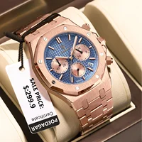 POEDAGAR Classic Men's Watches Trend Fashion Original Quartz Watch for Man Waterproof Fine Steel Chronograph Wristwatch Date 1