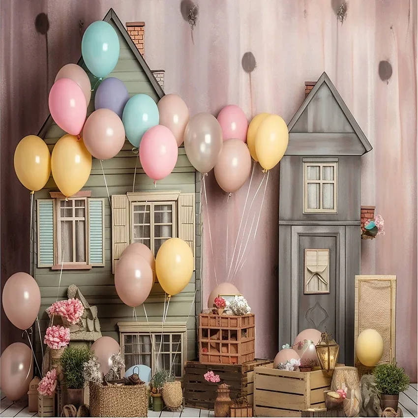 MEHOFOND Sfondo Fotografico Pasquale 2,1x1,5 M – Tessuto Con Porta Floreale, Coniglietto E Uova Colorate, Per Baby Shower, Compleanni E Decorazioni Studio - 2