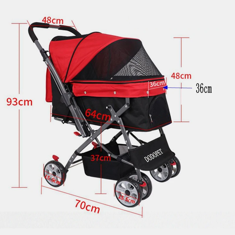 Outdoor Walking Shopping Trip Dog Cat Carrier Pet Buggy Stroller Bag Carriage House Kennel Pram Folding 30kg