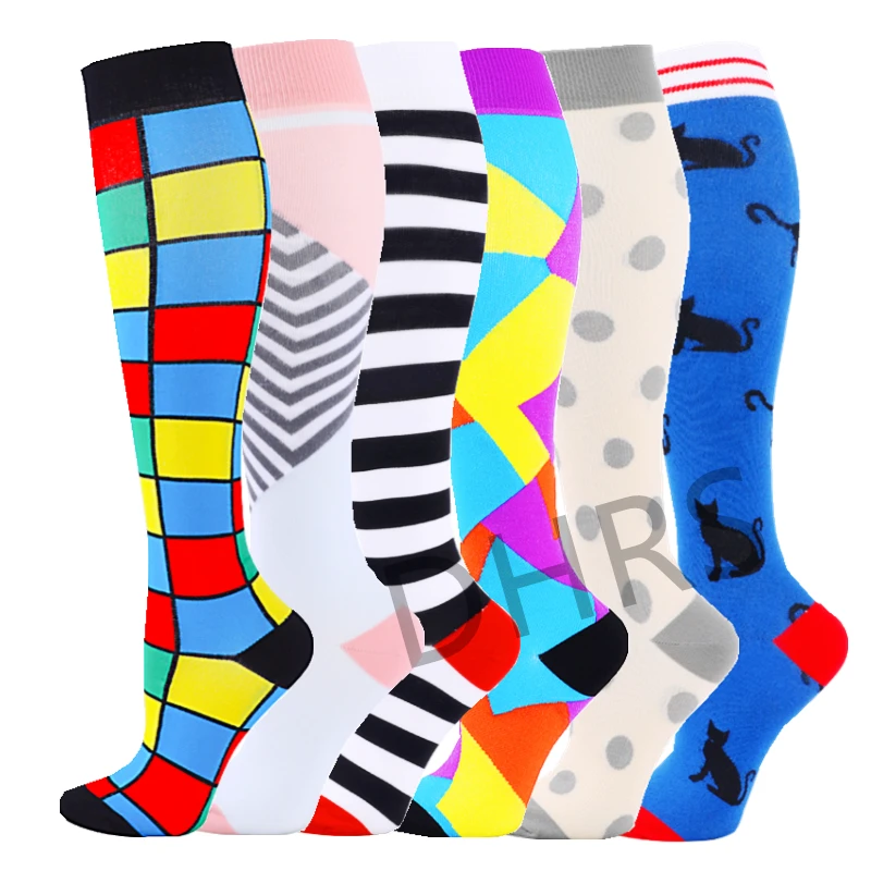 

3/6/7 Pairs/Pack Compression Socks Women Men Knee High Edema Anti Fatigue Diabetes Varicose Veins Running Sports Stocking