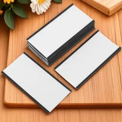 10 세트 자기 라벨 홀더 선반 파일 캐비닛 냉장고 이름표 자기 가격표용 투명 플라스틱 카드 삽입물