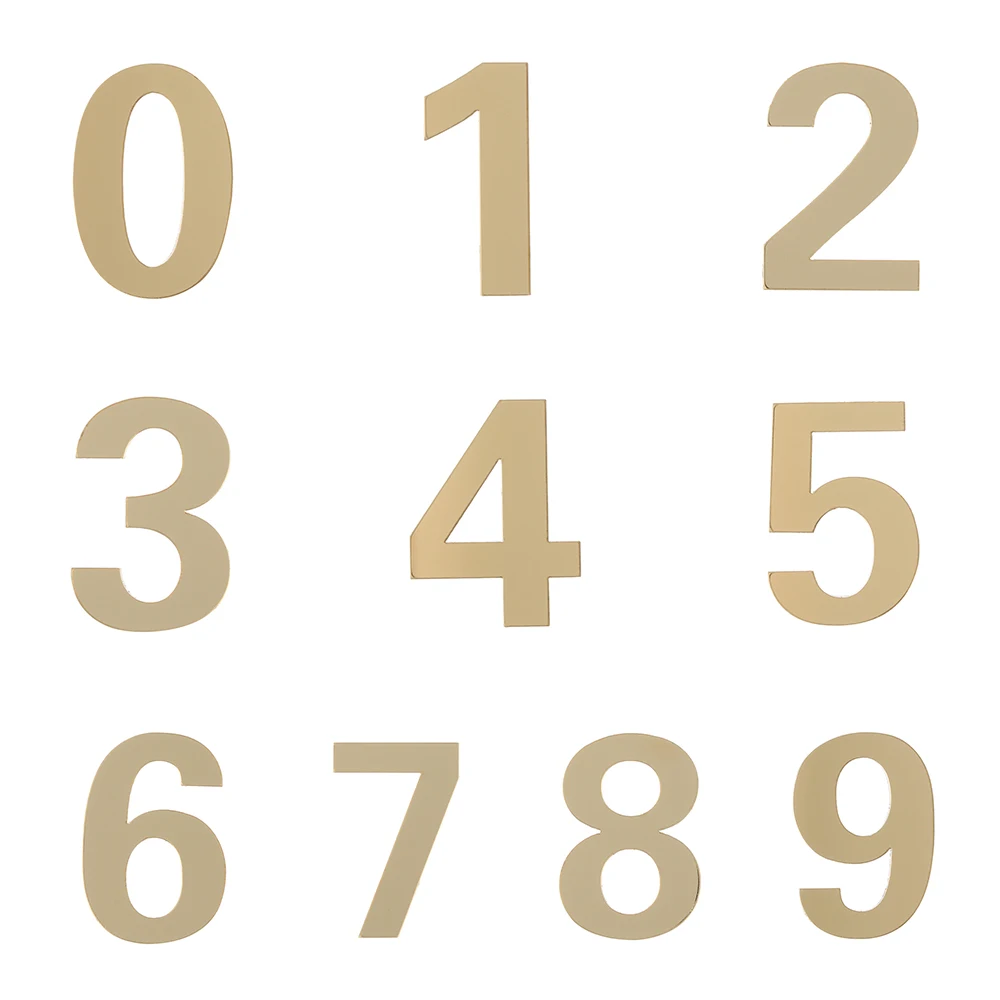 Self-adhesive Acrylic Door Numeral Plaque Digits 0 to 9 House Drawer Sign Gate Digits Hotel Home Sticker Address Door Label House Number Signs