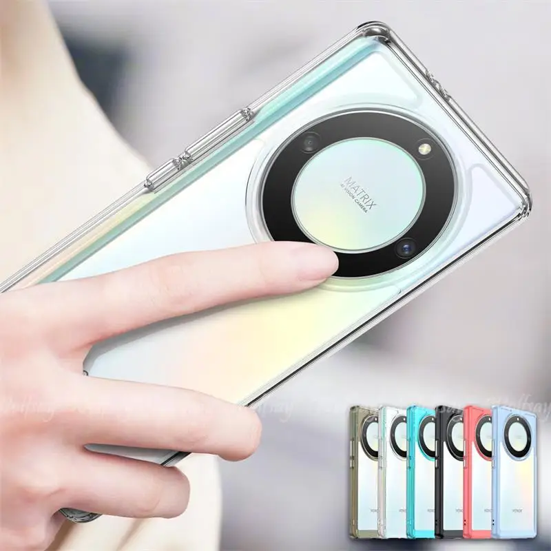 

For Honor Magic5 Lite Case Silicone Clear Border Bumper Magic 5 Lite Cover Shockproof Case For Magic5 Lite Magic4 Lite Cover