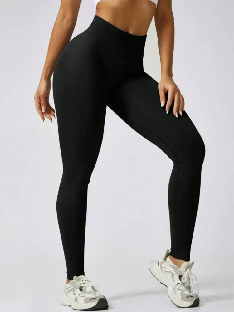 Christmas High Waist Tummy Control Butt Lifting Yoga Leggings Slim Fitness Workout Pants Black Stretchy Athletic Womens Trousers 4