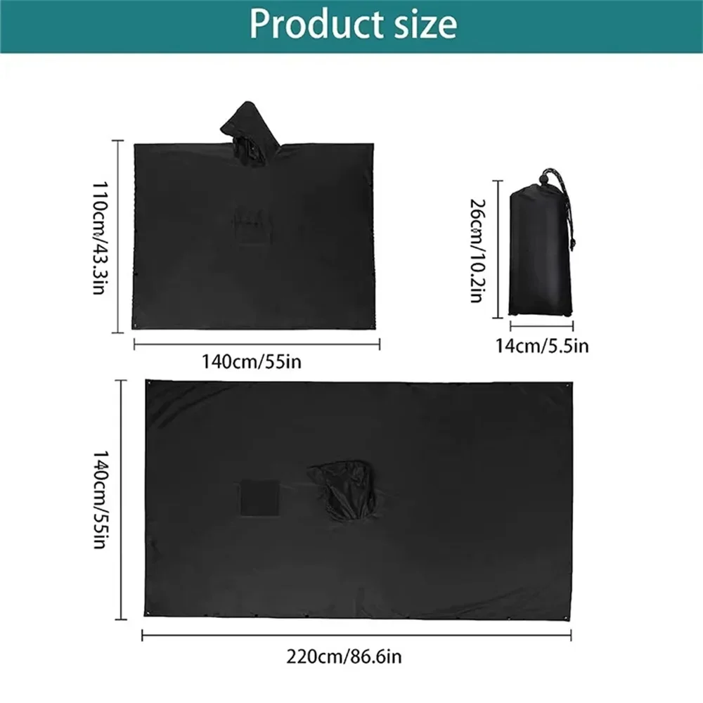3 In 1 Outdoor Military Raincoat Hooded Sleeve Waterproof Rain Poncho motorcycle raincoat waterproof raincoat Motorcycle Rain Cover Camping Hiking Travel Rainwear Tent
