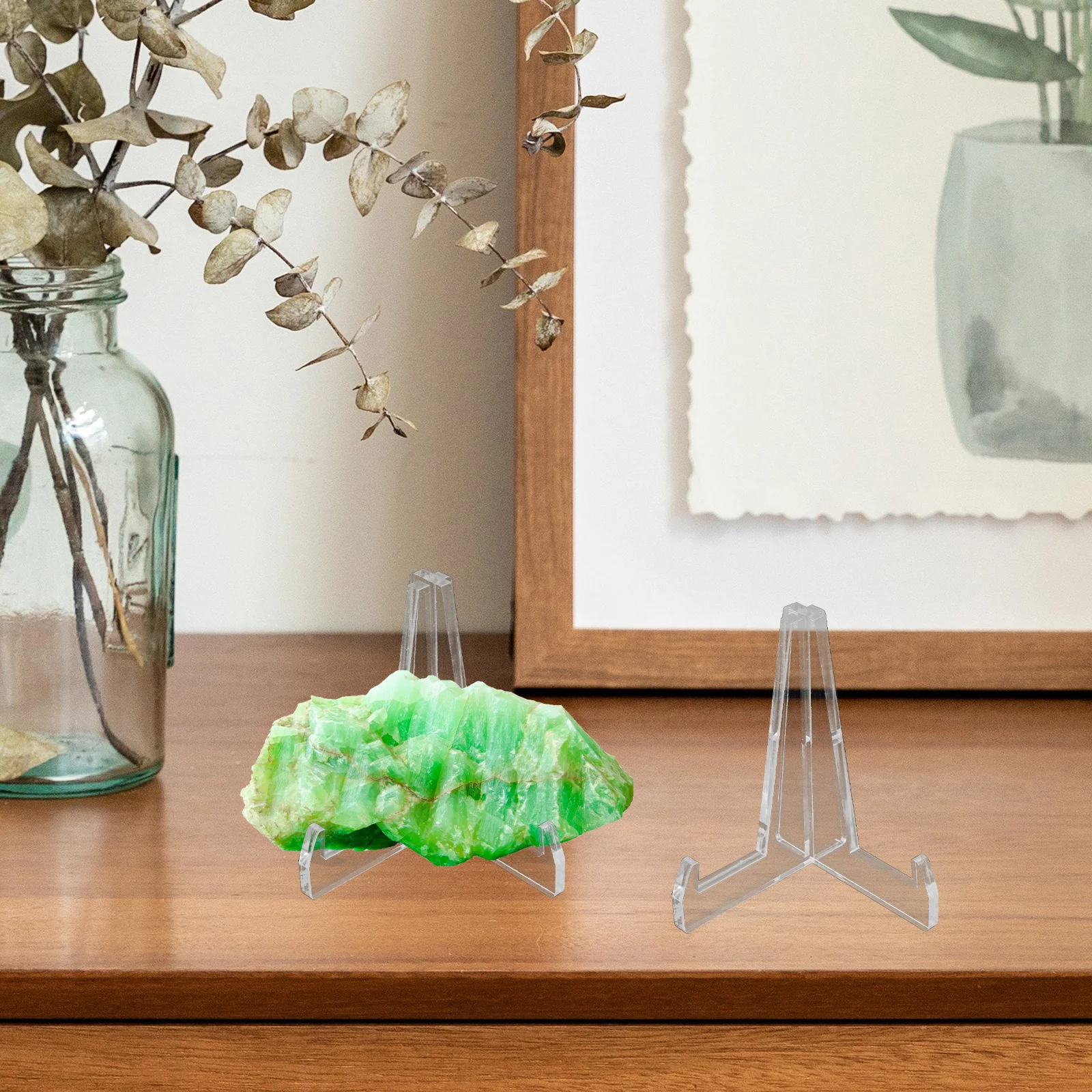 High Grade Acrylic Plate Display Stand Jade Holder Shelf Storage Rack For Dining Room Transparent Small Size Strong Durability 2