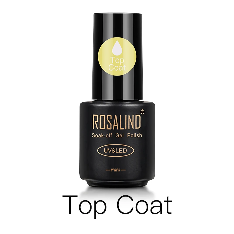 Nail Top Coat ROSALIND No Wipe Base Top Coat Glass Bottle Nail Gel Polish