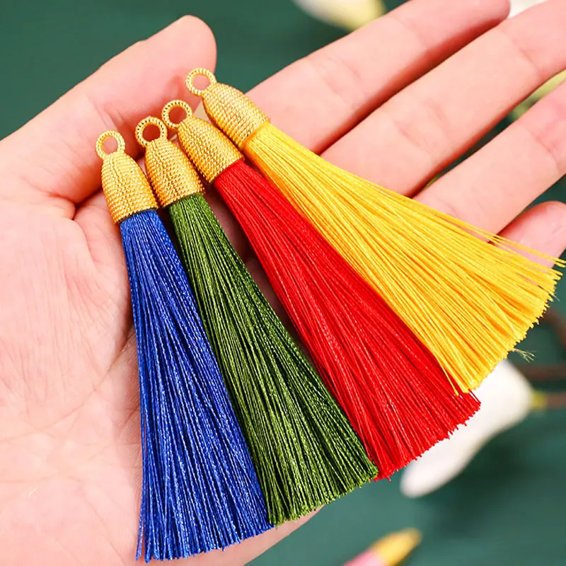 5/10/20Pcs Multi-Color Tassels Handmade Silk Tassel with Hanging Loop Bookmark Tassels Gold Wrapped Tassel for Craft JewelryMake