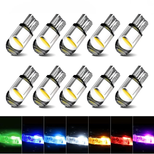 Lampe de lecture LED pour voiture, T10, W5W, Canbus, verre COB, 6000k,  ampoule de planificateur de porte automatique, 194, 192, DC 12V, blanc,  bleu, rouge, marqueur latéral - AliExpress