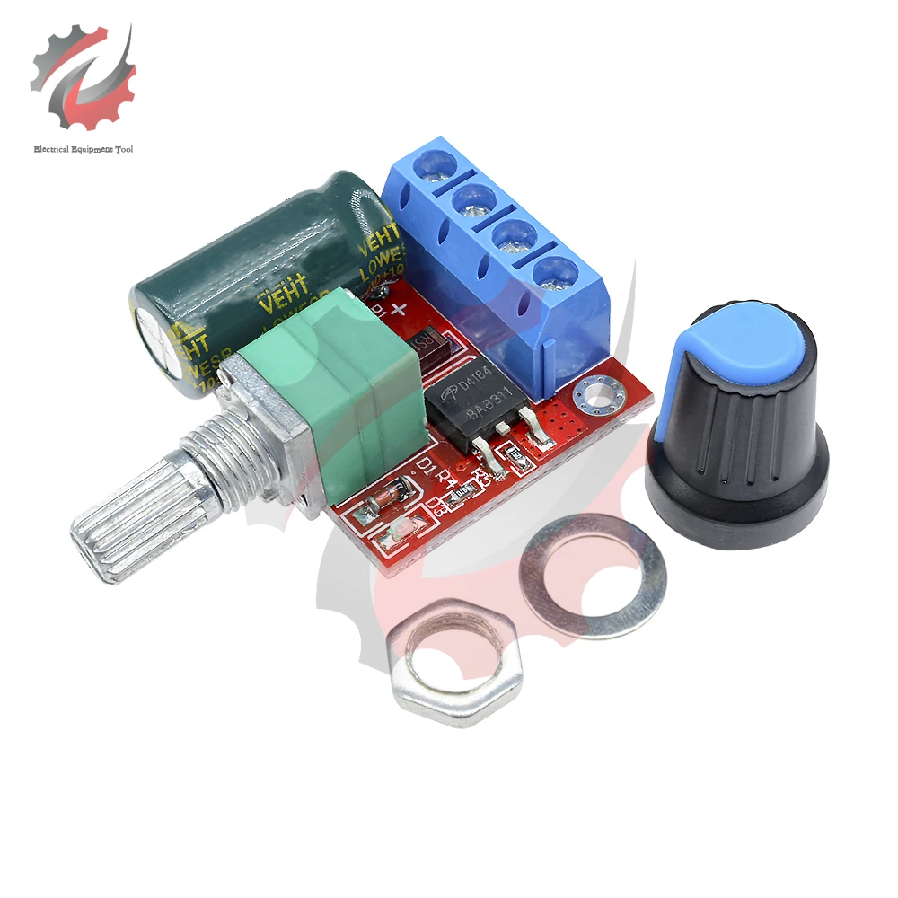 Módulo controlador de velocidad del Motor, regulador de velocidad ajustable, interruptor de placa, Mini DC 4,5 V-35V 0-5A 90W PWM DC, 12V 24V