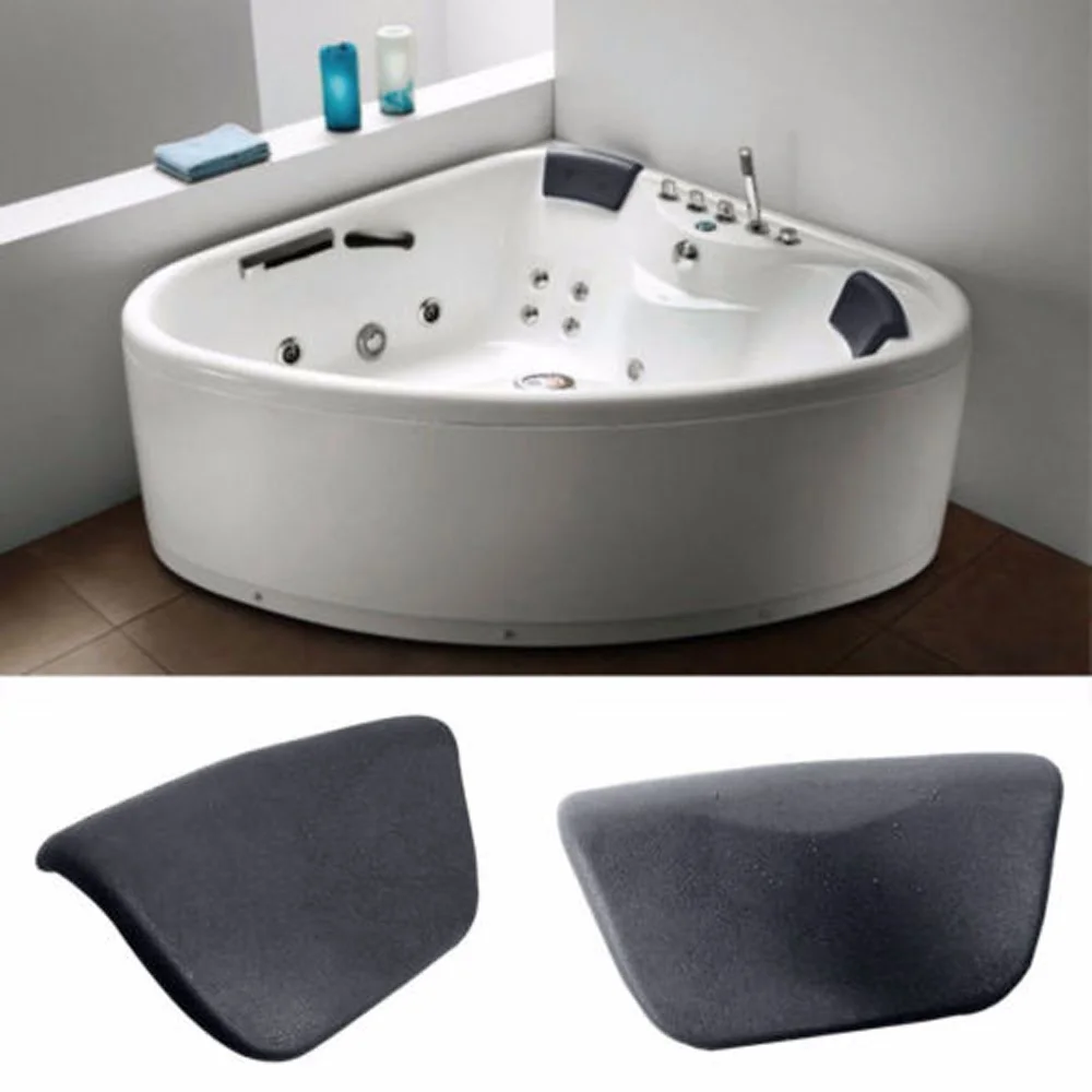 Hot-Spa Bath Tub Pillow PU Bath Cushion With Non-Slip Suction Cups Ergonomic Home Spa Headrest For Relaxing Head Neck Back bath pillow