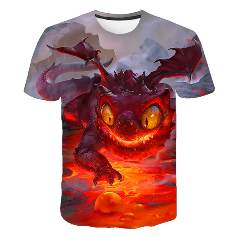 2022 Summer Fashion Unisex Dinosaur T-shirt Children Boys Short Sleeves Tees Baby Kids Cartoon 3D Print Tops Girls Clothes 3-14Y harry potter t shirt