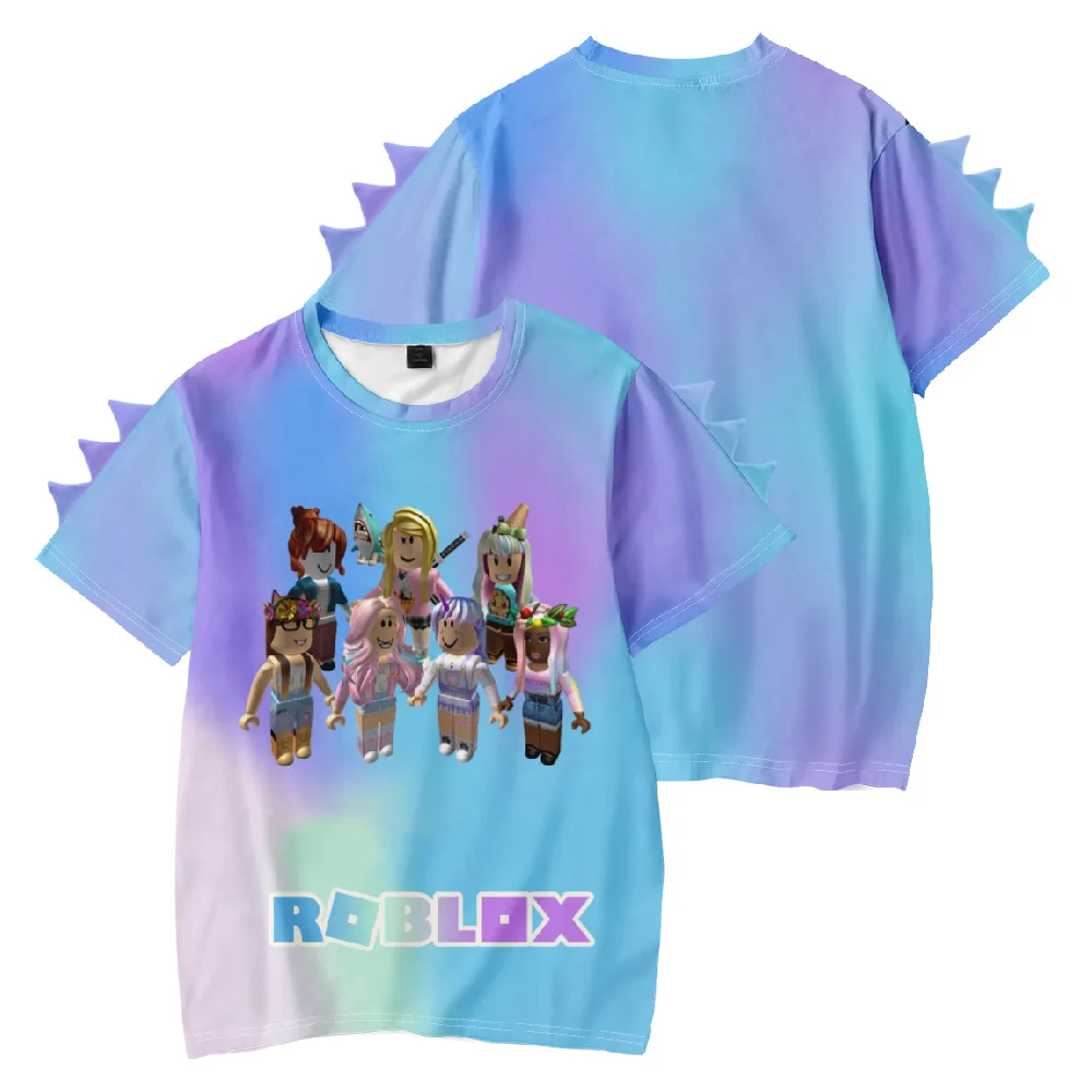 3D New Summer Game ROBLOX Printed Children's Clothing Cute Dinosaur Comfortable Casual Sports Short-sleeved T-shirt 6