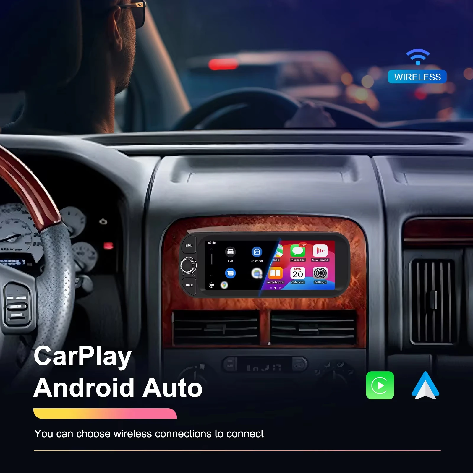 Radio Android Podofo CarPlay para Jeep Chrysler 300M Dodge 2002-2005, reproductor multimedia para coche, 2din, GPS, estéreo, RDS, sistema inteligente 4