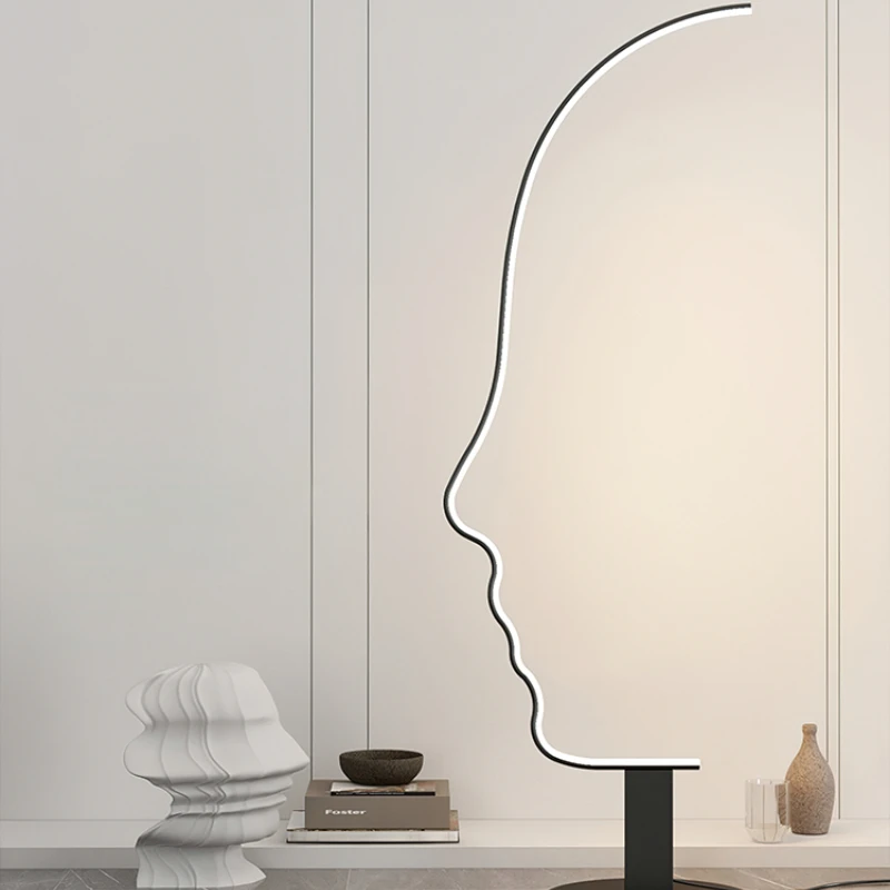 

Facial floor lamp, artistic and creative decoration, simple living room, sofa, bedroom atmosphere lamp