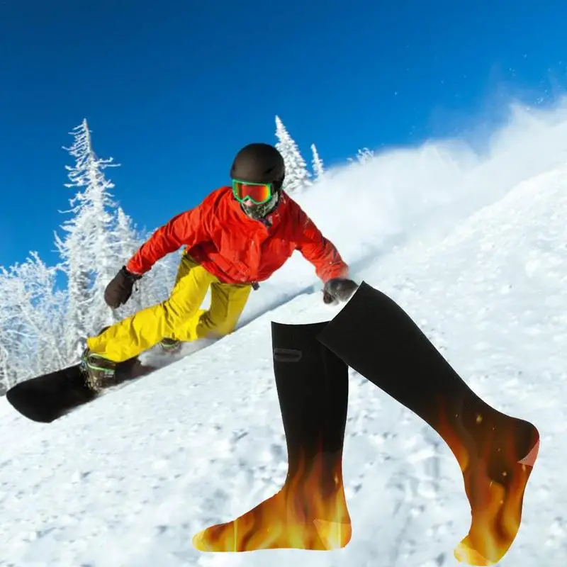 Chaussettes chauffantes électriques à batterie pour hommes et femmes, pour  temps froid, moto, équitation, Camping, randonnée, chaudes, hiver -  AliExpress