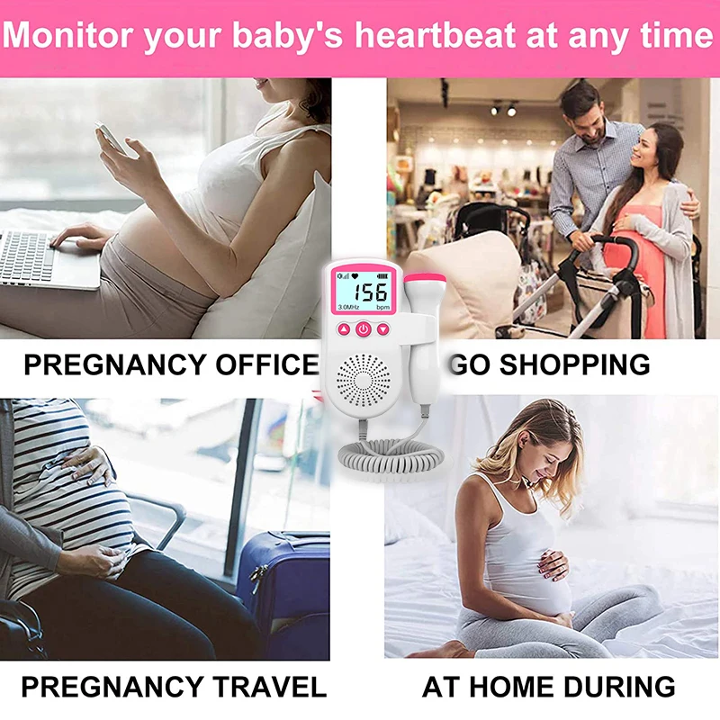 Doppler Fetal Heart Rate Monitor 3.0MHz Home Pregnancy Baby Fetal Sound Detector No Radiation Digital Baby Heartbeat Monitor fetal heart rate monitor